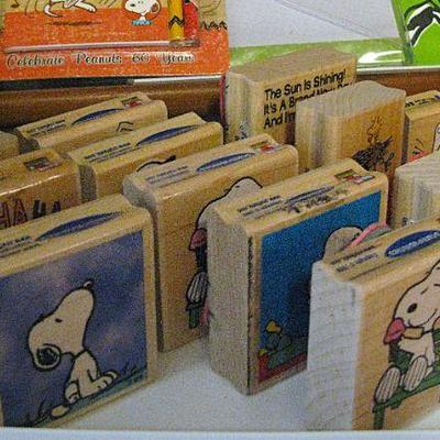 Peanuts Wood Rubber Stamps Small, Medium and Large