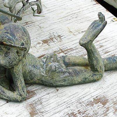 Cast Iron Frog Statue for Indoor or Outdoor Very Cute