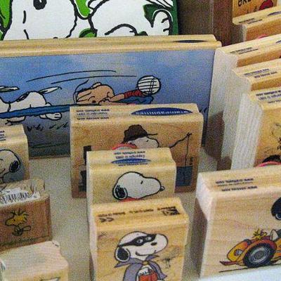 Peanuts Wood Rubber Stamps Small, Medium and Large