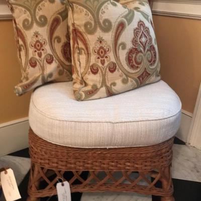 wicker and cushion ottoman $199
23 X 18 X 18"