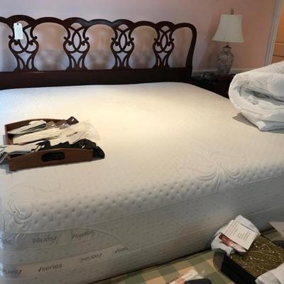 Kittinger king bed with Serta series boxspring and mattress $1,600