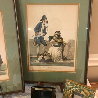 1817 tinted pastel etching $125 
20 C 15 3/4"