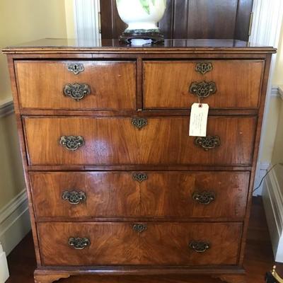 18th century English Georgian oak with walnut veneer $995
36 X 19 X 41"