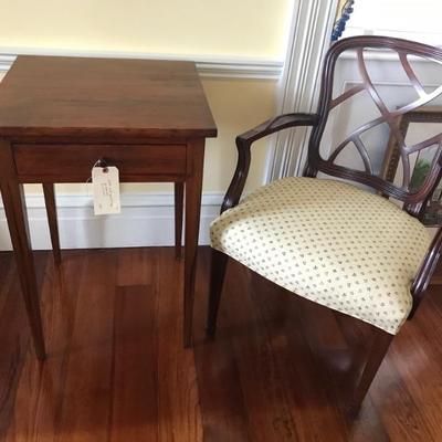pencil table $295
21 X 17 X 31" chair $149