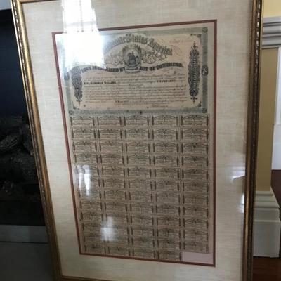 framed savings bond $175
34 1/2 X 24"