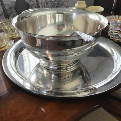 punch bowl, tray and ladle $150