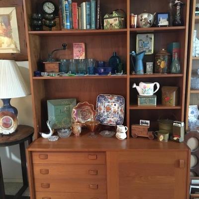 Teak MCM Style Open Bookshelf Secretary