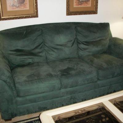 ***BIN*** Forest Green Micro-suede Sofa***BIN***