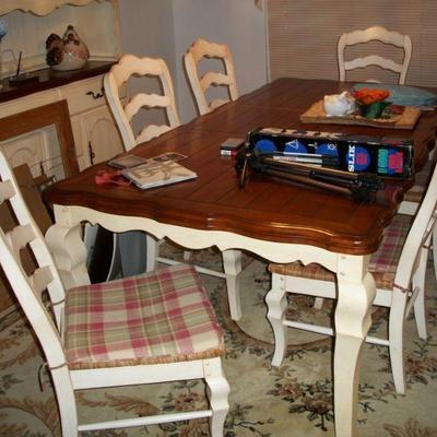 Table and chairs shown