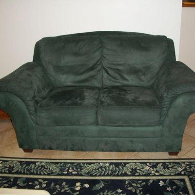  Forest Green Micro-suede Loveseat