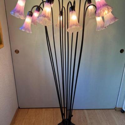 Victorian Tiffany-Inspired Lily Floor Lamp