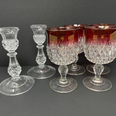 Ruby Red Flash Wine Goblets
