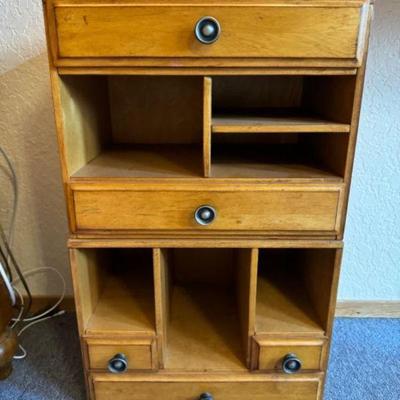 Versatile Miniature Rustic Shelving Unit w/ Drawers