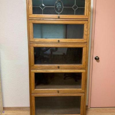 ﻿Wood & Glass Bookcase 