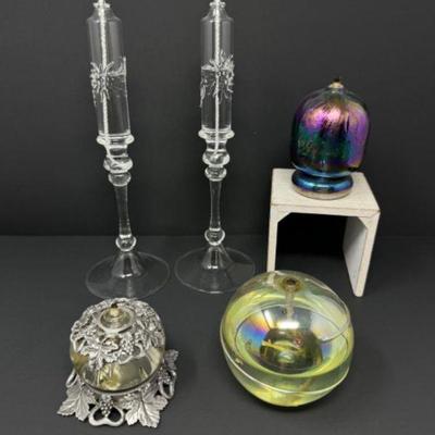 Signed & Dated Blown Glass Oil Lamps Collection