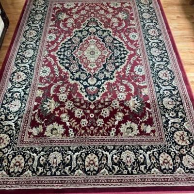 Vibrant Calais Claret Luxury Rug w/ Durable Man-Made Fibers