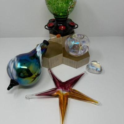 Handblown Iridescent Glass Collection & Ornaments