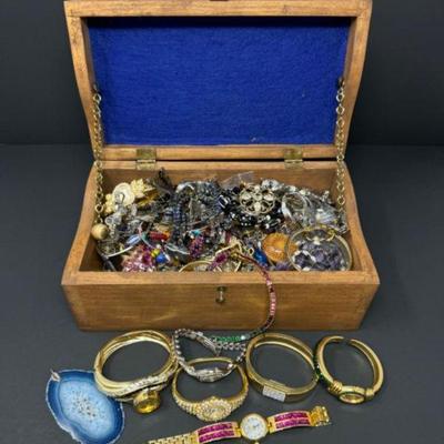 	Treasure Chest of Costume Jewelry w/ Hidden Gold & Silver Potential