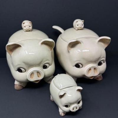  1979 Otagiri Japan Ceramic Pig Kitchenware Collection