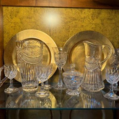 ﻿Collection of Exquisite Pressed Lead Crystal: Vases, Pitchers, Wine Glasses, Goblets
