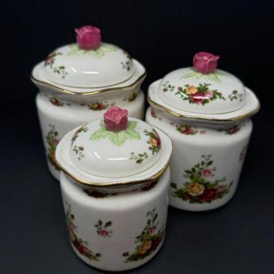 1962 Royal Albert "Country Roses" Canister Set (3 pcs)