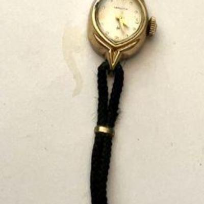 Ladies HAMILTON Wristwatch, 10 K RG Bezel, SS Back
