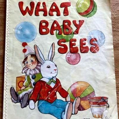1937 Linen Book "WHAT BABY SEES"
