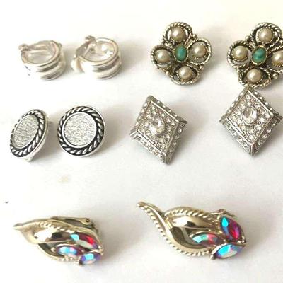 Five (5) Pair of Vintage Clip Earrings
