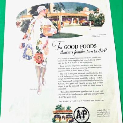 1928 Ad for "A & P"