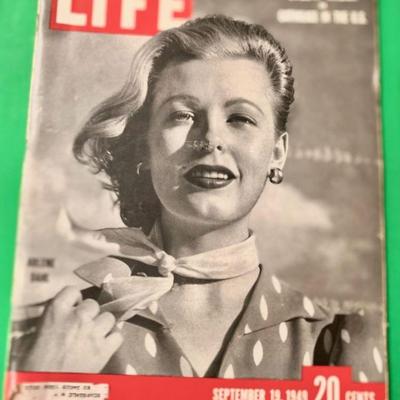 1949 LIFE Magazine with AVA GARDNER Cover & LUCILLE BALL Cigarette Ad on Back
