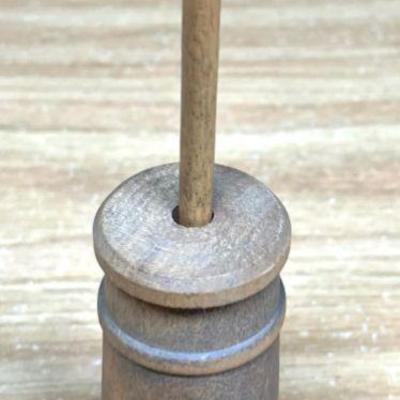 6" Tall Carved Maple Butter Churn from Buckfield, Maine
