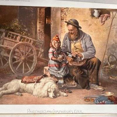 Great Old Chromolithograph "PARTNERS & COMPANIONS EVER"
