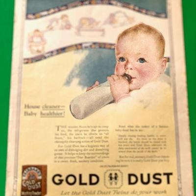 Antique 1920's Ad for "GOLD DUST" Washing Powder
