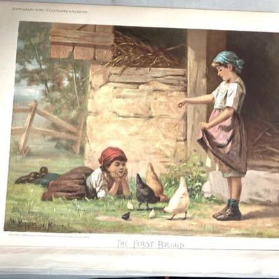 Another Great Old Chromolithograph "THEE FIRST BROOD"
