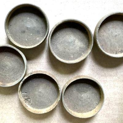 Six (6) Old Treen Vessels about 1 1/2" in diameter
