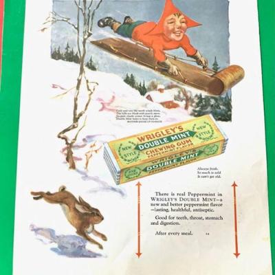 1928 Ad for "WRIGLEY'S Double Mint Chewing Gum
