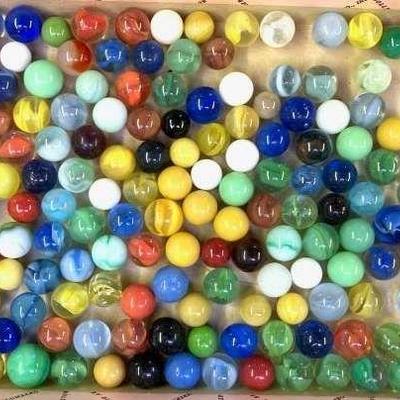 Large Lot of Marbles
Cat's eyes, ribbons, swirls and more