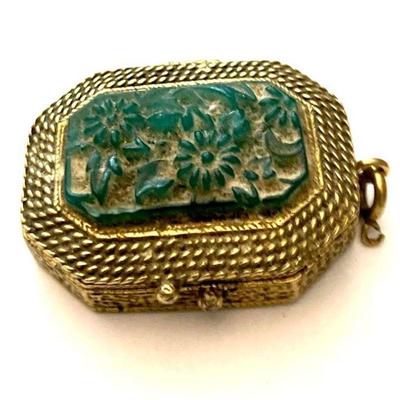 Mary Chess Vintage Solid Perfume Compact Smelling Salts Pendant
