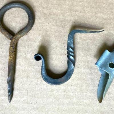 TWO (2) Pieces of Antique Iron plus a Maple Tree Tap for sugaring
