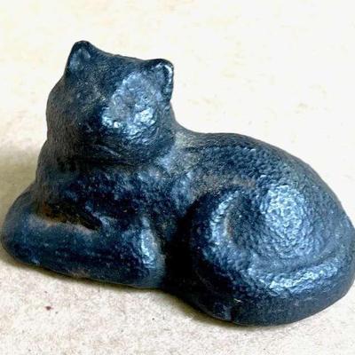 Cast Iron Cat Figurine approximately 4" in length
