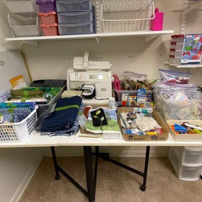 Sewing and quilting supplies.