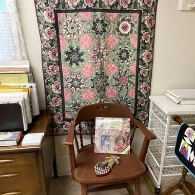 Hand-made quilt wall hanging.