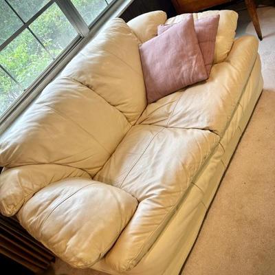 Leather loveseat