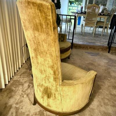 Vintage mid-century Hollywood Regency high-backed chairs