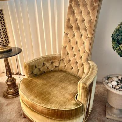 Vintage mid-century Hollywood Regency high-backed chairs