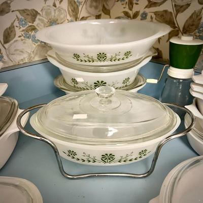 Glasbake covered casserole dishes 