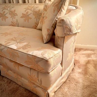 Vintage curved 100” sofa