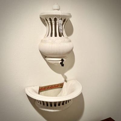 Vintage ceramic indoor wall fountain