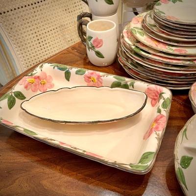 Franciscan "Desert Rose" 55+ pieces, including serving pieces, butter dish, coffee pot, mugs, bowls, plates, compote, platters,...