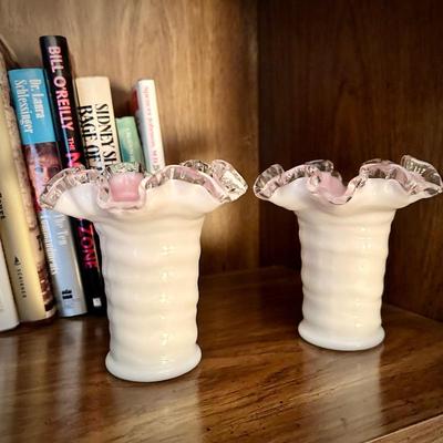Two vintage Fenton vases